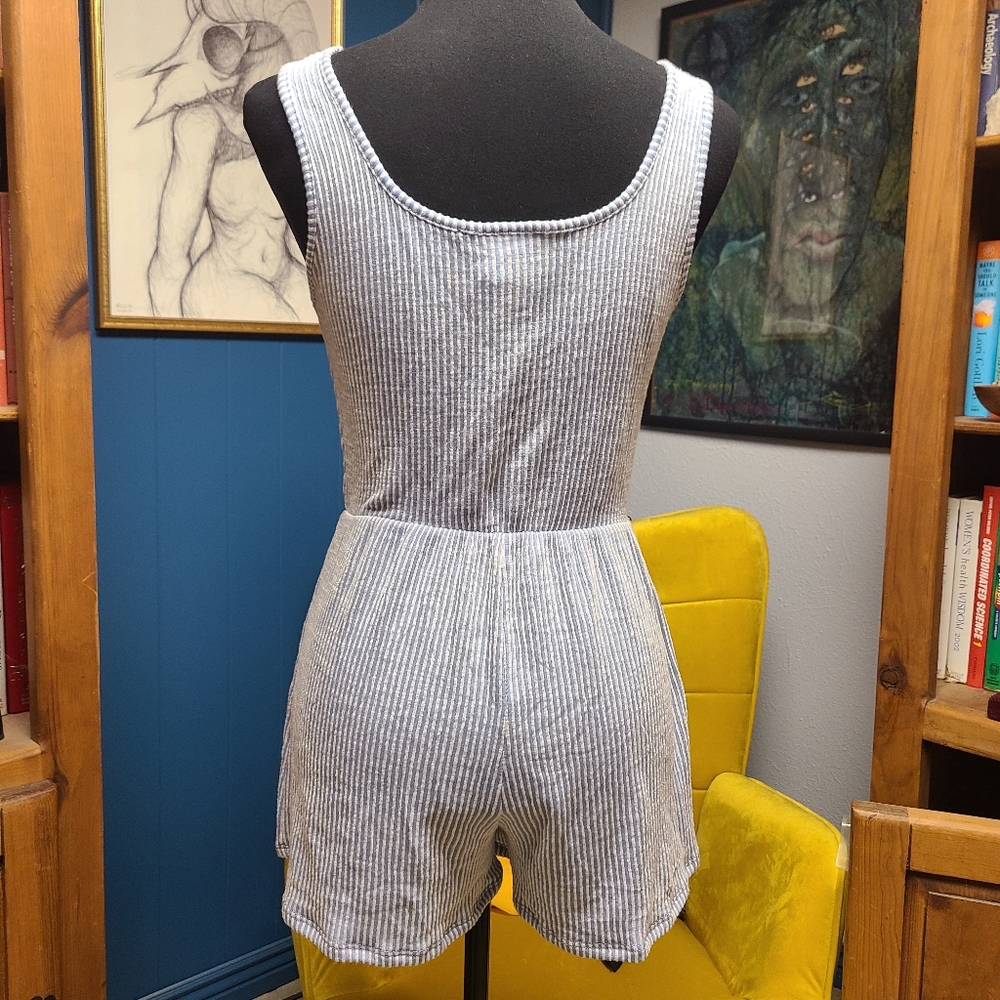 Caution To The Wind Sleeveless Striped Romper Size M - Picture 5 of 8